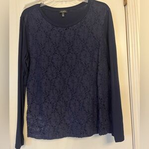 Talbots Ladies Size XL Navy blue long sleeved t-shirt.
